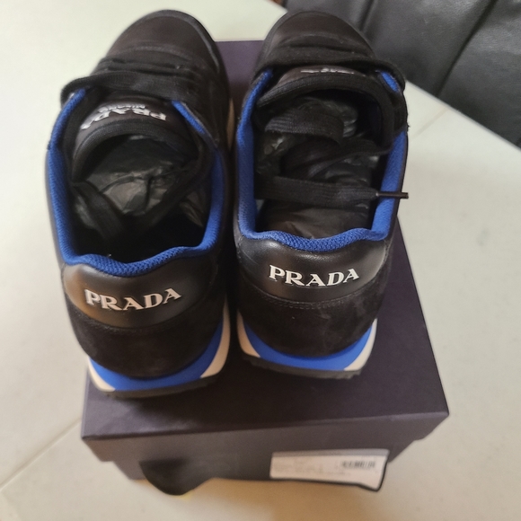 Prada Black Suede & Nylon Sneakers - Picture 6 of 8